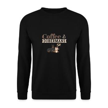 Doberman Pinscher Dog Dobie - Unisex Sweatshirt - black - Front - Alina (178cm) & Michal (187cm)