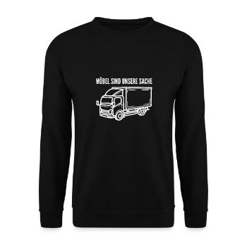 Die Möbel sind unsere Sache - Unisex Pullover - Schwarz - Vorne - Alina (178cm) & Michal (187cm)