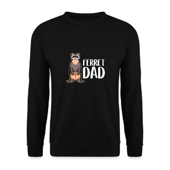Father's Day Men Funny Cool Ferret Dad - Unisex Pullover - Schwarz - Vorne - Alina (178cm) & Michal (187cm)