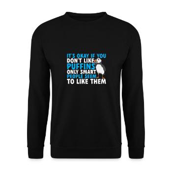 puffin puffin auke birds Lunde - Unisex Sweatshirt - black - Front - Alina (178cm) & Michal (187cm)