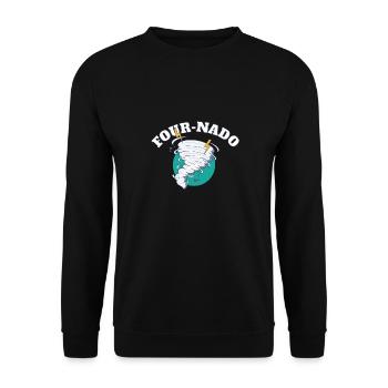4ème anniversaire Tornade Thème Fournado Four Nado 4 - Sweat-shirt Unisexe - noir - Devant - Alina (178cm) & Michal (187cm)