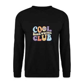 Cool Bookworms Club Loves Reading Book Reader - Unisex Sweatshirt - black - Front - Alina (178cm) & Michal (187cm)