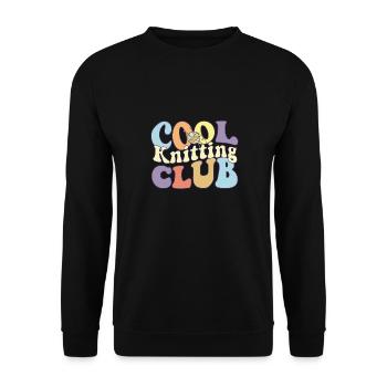 Cool Knitting Club Crocheting Lovers Knitter - Unisex Sweatshirt - black - Front - Alina (178cm) & Michal (187cm)