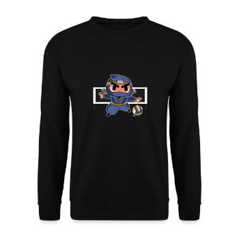 Kids Setter Funny Cute Volleyball Ninja - Unisex Sweatshirt - black - Front - Alina (178cm) & Michal (187cm)
