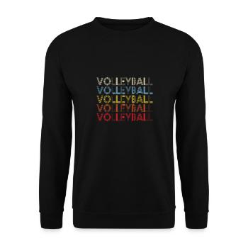 Vintage Volleyball Sports Retro Spiker - Unisex Sweatshirt - black - Front - Alina (178cm) & Michal (187cm)