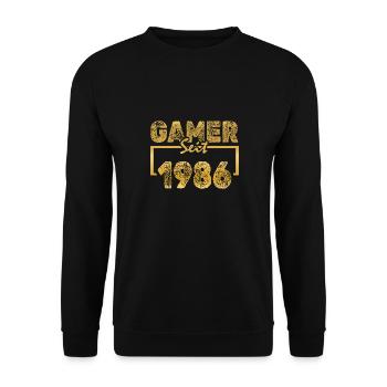 Jahr 1986 - Unisex Pullover - Schwarz - Vorne - Alina (178cm) & Michal (187cm)