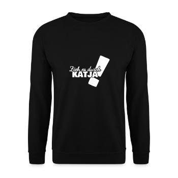 Geschenk für Katja - Unisex Pullover - Schwarz - Vorne - Alina (178cm) & Michal (187cm)
