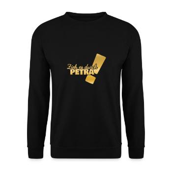 Vorname Petra - Unisex Pullover - Schwarz - Vorne - Alina (178cm) & Michal (187cm)