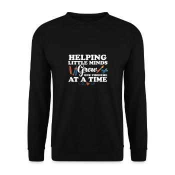 Helping Little Minds Grow One Phonemes At A Time - Unisex Sweatshirt - black - Front - Alina (178cm) & Michal (187cm)