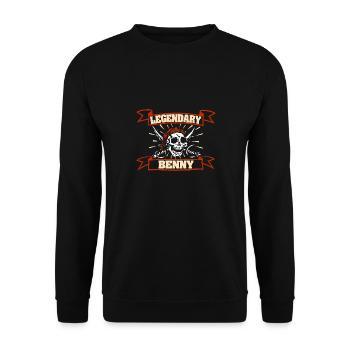 Pirate Head Benny - Unisex Sweatshirt - black - Front - Alina (178cm) & Michal (187cm)