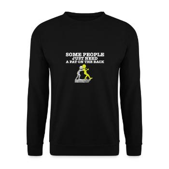 Some People Just Need A Pat On The Back Funny - Unisex Pullover - Schwarz - Vorne - Alina (178cm) & Michal (187cm)