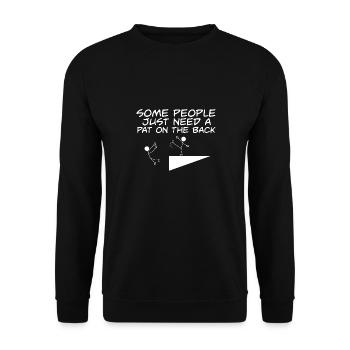 Comic Strip Some People Just Need A Pat On The - Unisex Sweatshirt - black - Front - Alina (178cm) & Michal (187cm)