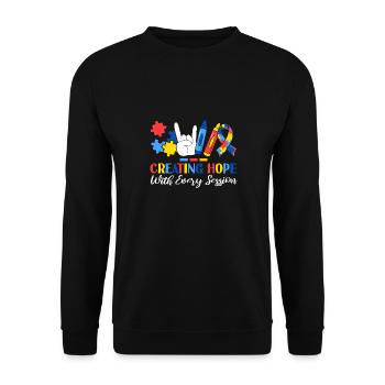 Creating Hope with Every Session Registered ABA - Unisex Pullover - Schwarz - Vorne - Alina (178cm) & Michal (187cm)