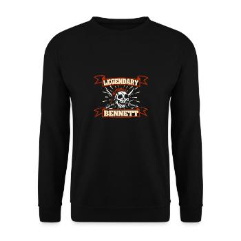 Geschenk für Bennett - Unisex Pullover - Schwarz - Vorne - Alina (178cm) & Michal (187cm)