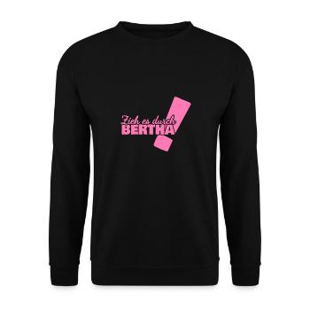 Bertha als Vorname - Unisex Pullover - Schwarz - Vorne - Alina (178cm) & Michal (187cm)
