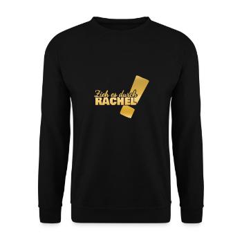 Geschenk für Rachel - Unisex Pullover - Schwarz - Vorne - Alina (178cm) & Michal (187cm)