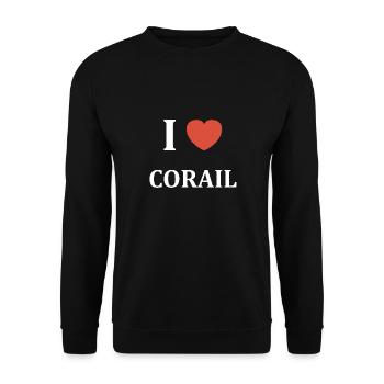 I love Corail - Sweat-shirt Unisexe - noir - Devant - Alina (178cm) & Michal (187cm)