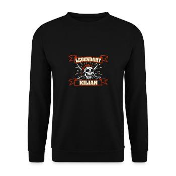 Vorname Kilian - Unisex Pullover - Schwarz - Vorne - Alina (178cm) & Michal (187cm)
