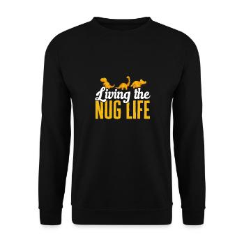 Dino Nuggets Dinosaurier Chicken Nuggets - Unisex Pullover - Schwarz - Vorne - Alina (178cm) & Michal (187cm)