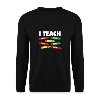 i I Teach Confident Bravery Equality Teacher Future - Unisex Sweatshirt - black - Front - Alina (178cm) & Michal (187cm)