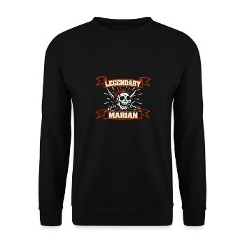 Prénom Marian - Sweat-shirt Unisexe - noir - Devant - Alina (178cm) & Michal (187cm)