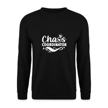 Chaos-Koordinator und größter Hochzeitsplaner - Unisex Pullover - Schwarz - Vorne - Alina (178cm) & Michal (187cm)