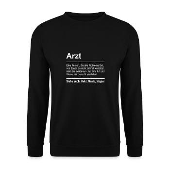 Arzt - Unisex Pullover - Schwarz - Vorne - Alina (178cm) & Michal (187cm)