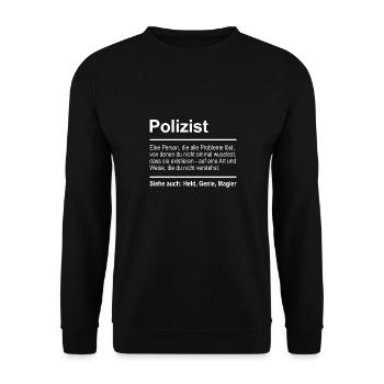 Policeman - Unisex Sweatshirt - black - Front - Alina (178cm) & Michal (187cm)