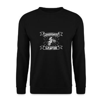 Casper als Motorrad - Unisex Pullover - Schwarz - Vorne - Alina (178cm) & Michal (187cm)