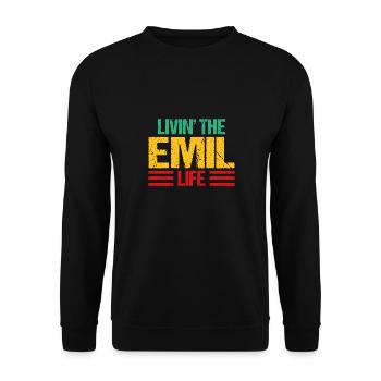 Emil - Unisex Pullover - Schwarz - Vorne - Alina (178cm) & Michal (187cm)
