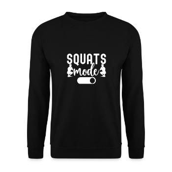 Gym Junkies Squats Mode sur Calisthenics Fitness - Sweat-shirt Unisexe - noir - Devant - Alina (178cm) & Michal (187cm)