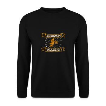 Motorrad Allesio - Unisex Pullover - Schwarz - Vorne - Alina (178cm) & Michal (187cm)