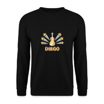 Diego als Musikinstrument - Unisex Pullover - Schwarz - Vorne - Alina (178cm) & Michal (187cm)