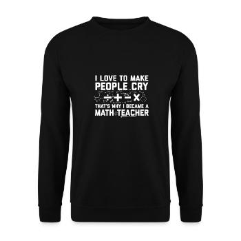 Mathe Lehrer | Mathematiker Schule Geschenkidee - Unisex Pullover - Schwarz - Vorne - Alina (178cm) & Michal (187cm)