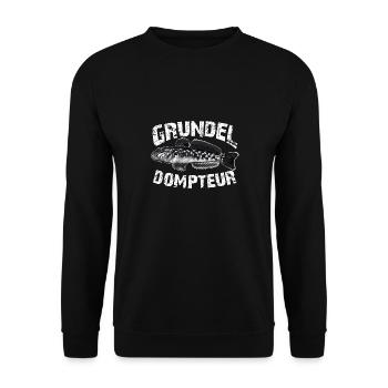 Grundeln fischen angeln - Unisex Pullover - Schwarz - Vorne - Alina (178cm) & Michal (187cm)