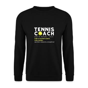 Chemise de tennis Drôle De Coach de Tennis Définition de cadeau - Sweat-shirt Unisexe - noir - Devant - Alina (178cm) & Michal (187cm)