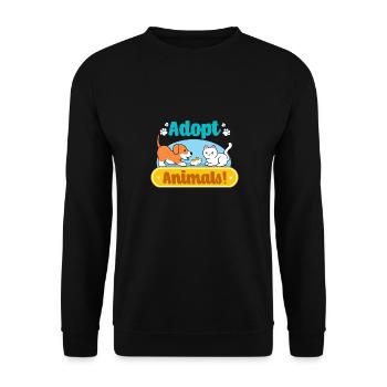 Refuge pour animaux Sauvetage de chats chiens Cute - Sweat-shirt Unisexe - noir - Devant - Alina (178cm) & Michal (187cm)