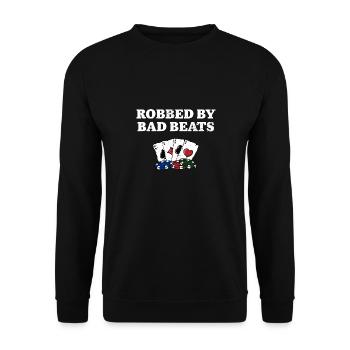 Volé par Bad Beats Casino Poker Gambling Poker - Sweat-shirt Unisexe - noir - Devant - Alina (178cm) & Michal (187cm)
