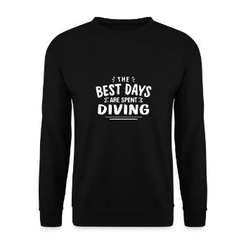 Les meilleurs jours sont passés à plonger Summer Diver - Sweat-shirt Unisexe - noir - Devant - Alina (178cm) & Michal (187cm)