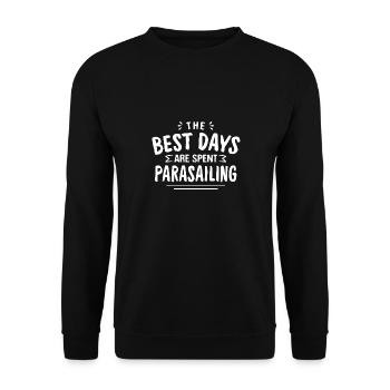 The Best Days Are Spent Parasailing Summer - Unisex Pullover - Schwarz - Vorne - Alina (178cm) & Michal (187cm)