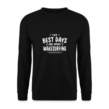 On passe les meilleurs jours à faire du wakesurf l'été - Sweat-shirt Unisexe - noir - Devant - Alina (178cm) & Michal (187cm)