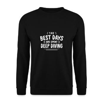 The Best Days Are Spent Deep Diving Summer Deep - Unisex Sweatshirt - black - Front - Alina (178cm) & Michal (187cm)