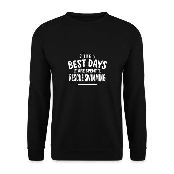 On passe les meilleurs jours à sauver l'eau de natation - Sweat-shirt Unisexe - noir - Devant - Alina (178cm) & Michal (187cm)