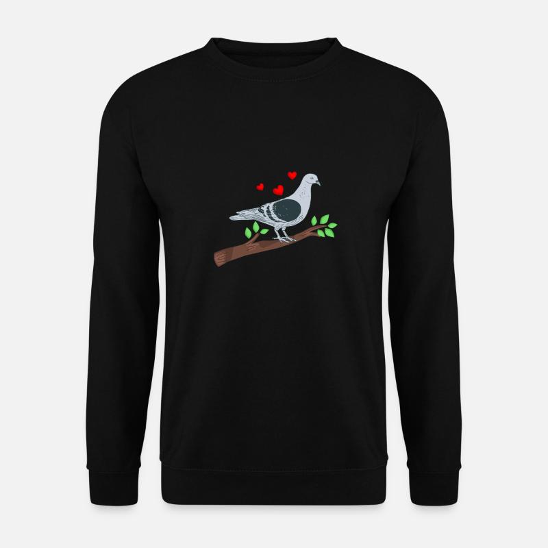 Dove on a branch with heart - Unisex Sweatshirt - black