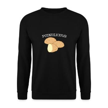 Kartoffel, Gemüse, Gesundes Essen, Kartoffel - Unisex Pullover - Schwarz - Vorne - Alina (178cm) & Michal (187cm)