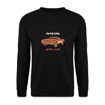 Je suis le roi de la route Rétro Car Lover Present - Sweat-shirt Unisexe - noir - Devant - Alina (178cm) & Michal (187cm)