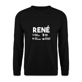 Rene - Unisex Pullover - Schwarz - Vorne - Alina (178cm) & Michal (187cm)