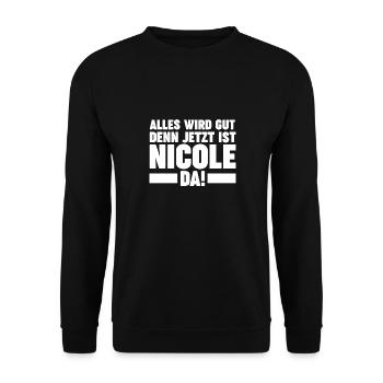 Nicole - Unisex Pullover - Schwarz - Vorne - Alina (178cm) & Michal (187cm)