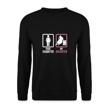Votre fille Ma fille Barrel Racer Barrel Hors - Sweat-shirt Unisexe - noir - Devant - Alina (178cm) & Michal (187cm)