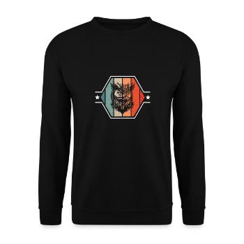 Wildtiere Vögel Süße Eule Natur Waldtiere - Unisex Pullover - Schwarz - Vorne - Alina (178cm) & Michal (187cm)